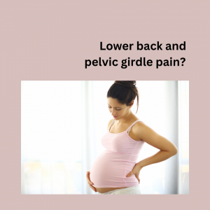 pregnant woman holding belly and back